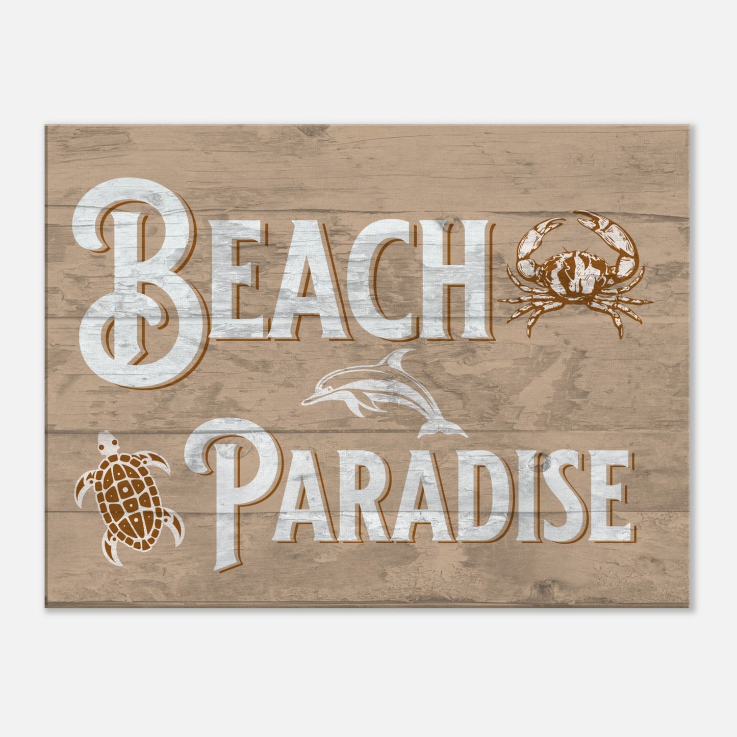 Distressed Beach Paradise Large Canvas Wall Print - at Caribbean Rays