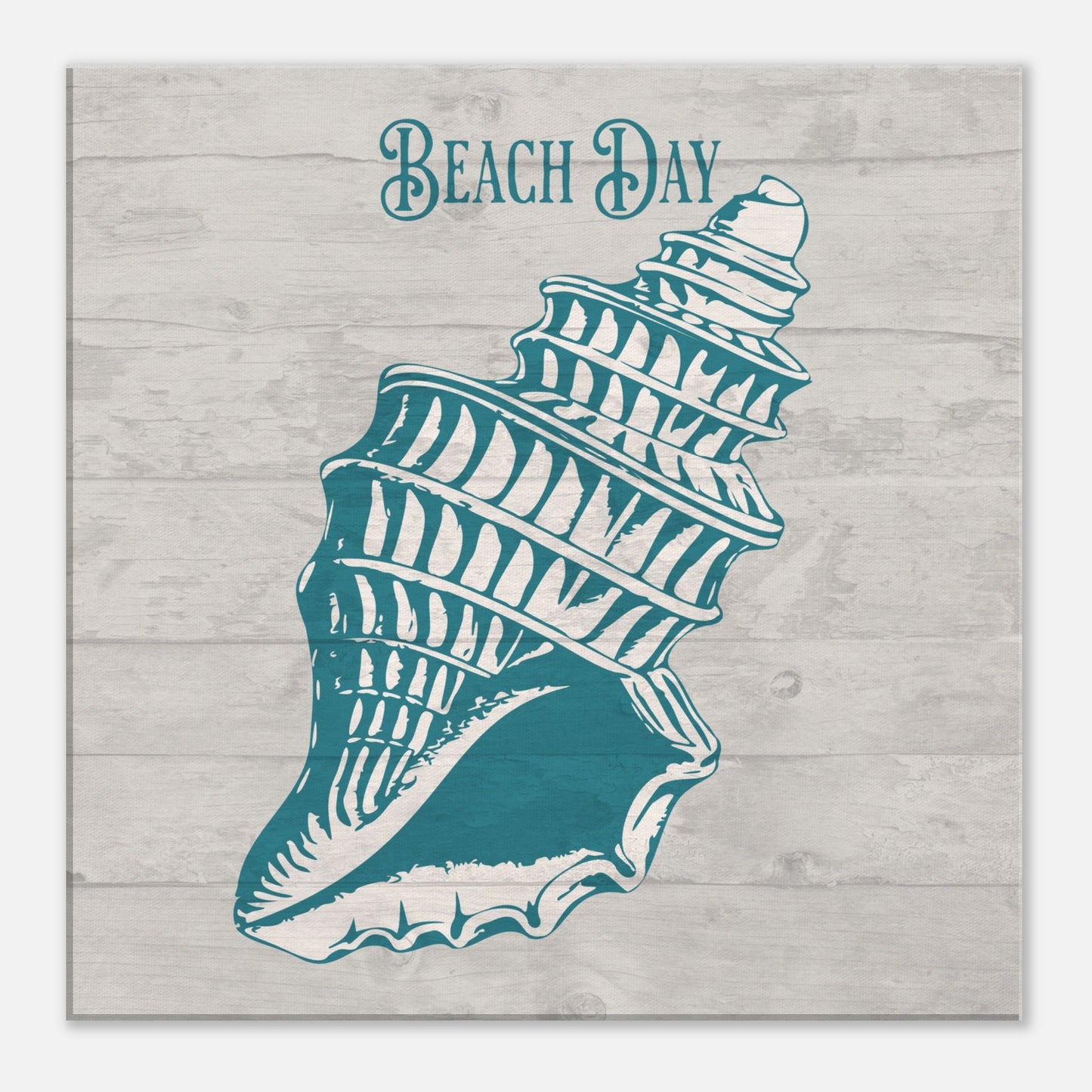 Beach Day Sea Shell Canvas Wall Print on Caribbean Rays