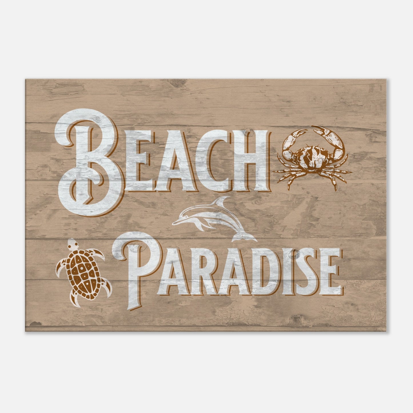 Distressed Beach Paradise Large Canvas Wall Print at Caribbean Rays
