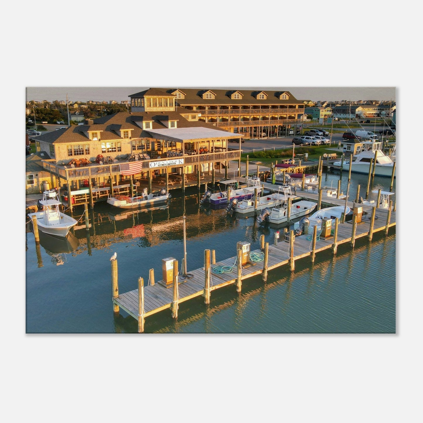 Breakwater Deck Canvas Wall Print by Caribbean Rays