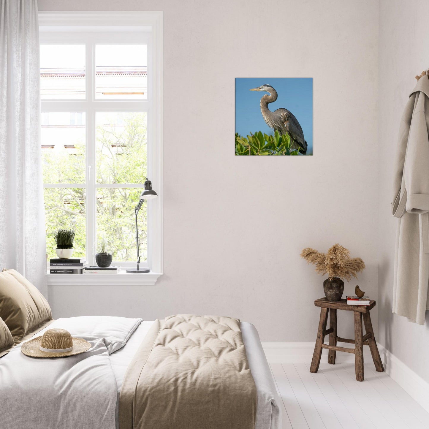 Gray Heron Canvas Wall Print - Caribbean Rays