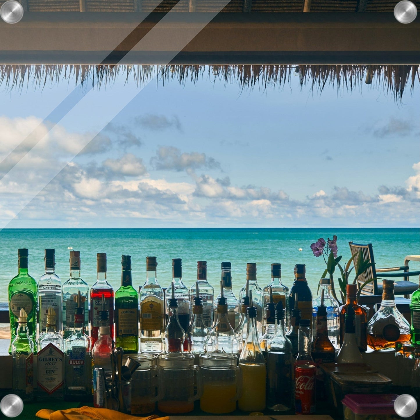 Beach Bar View Acrylic Wall Print by Caribbean Rays