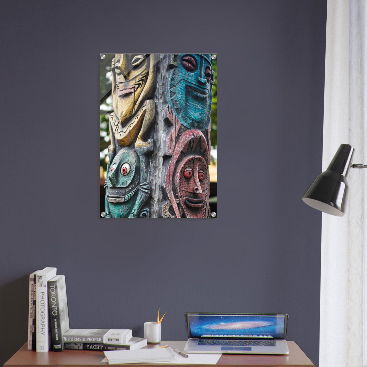 Tiki Totem Acrylic Wall Print on Caribbean Rays