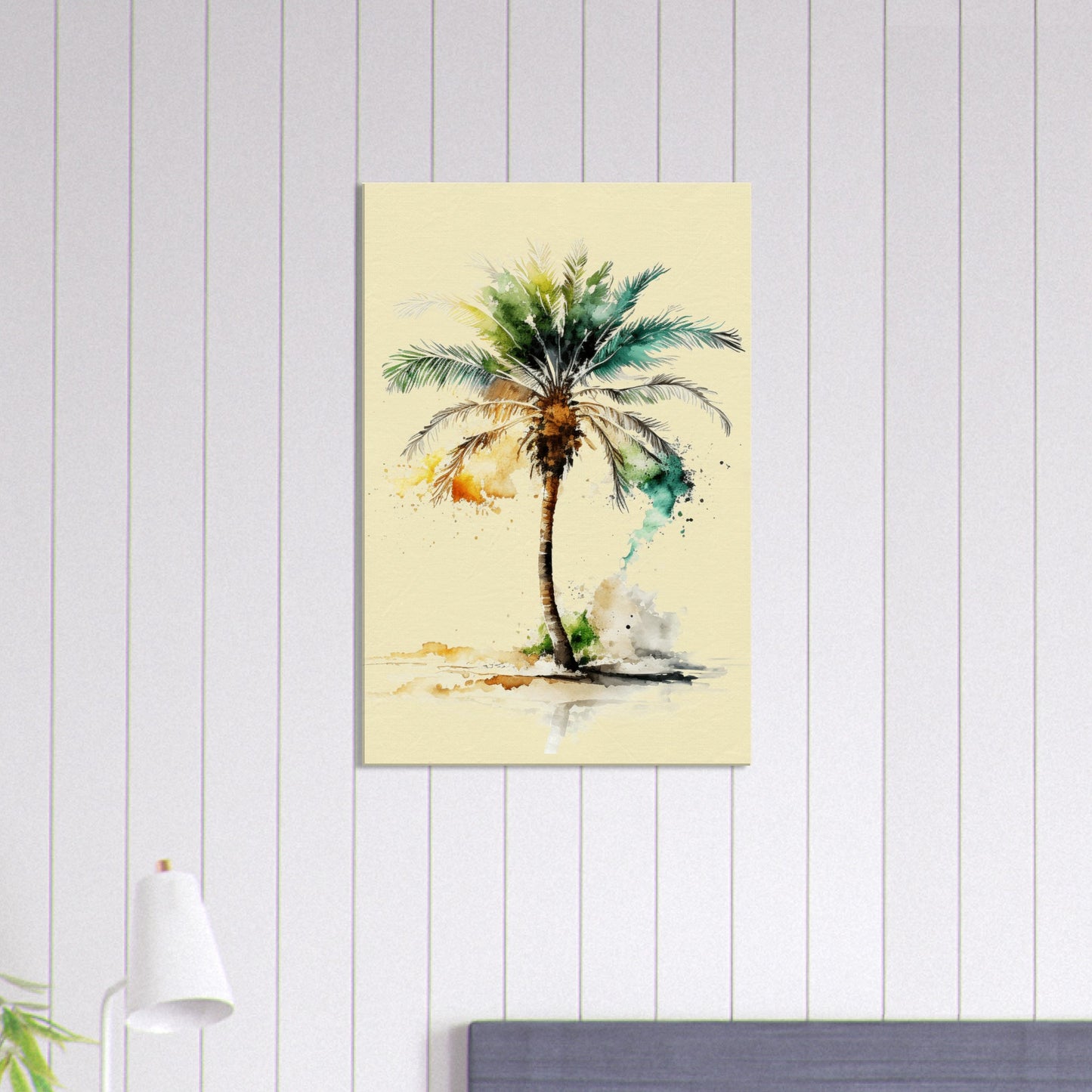 al Single Palm Tree Left Canvas Caribbean Rays