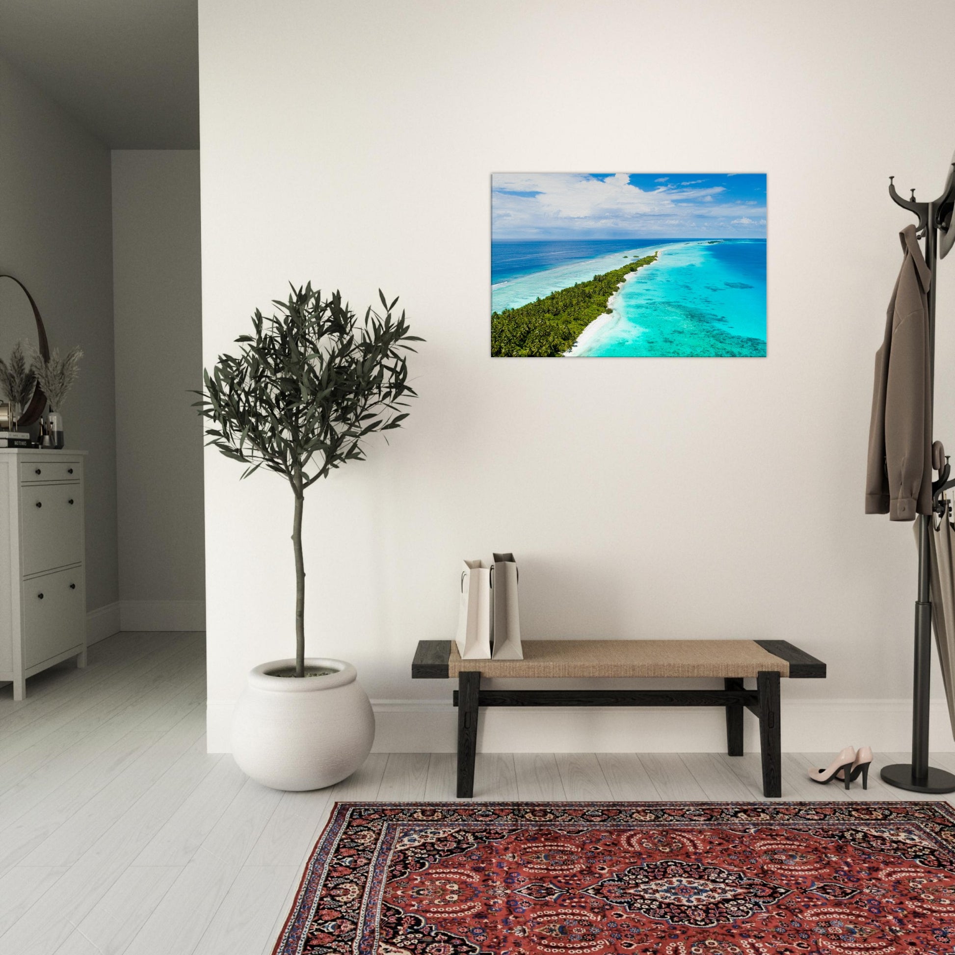 Skinny Island Canvas Wall Print - Caribbean Rays