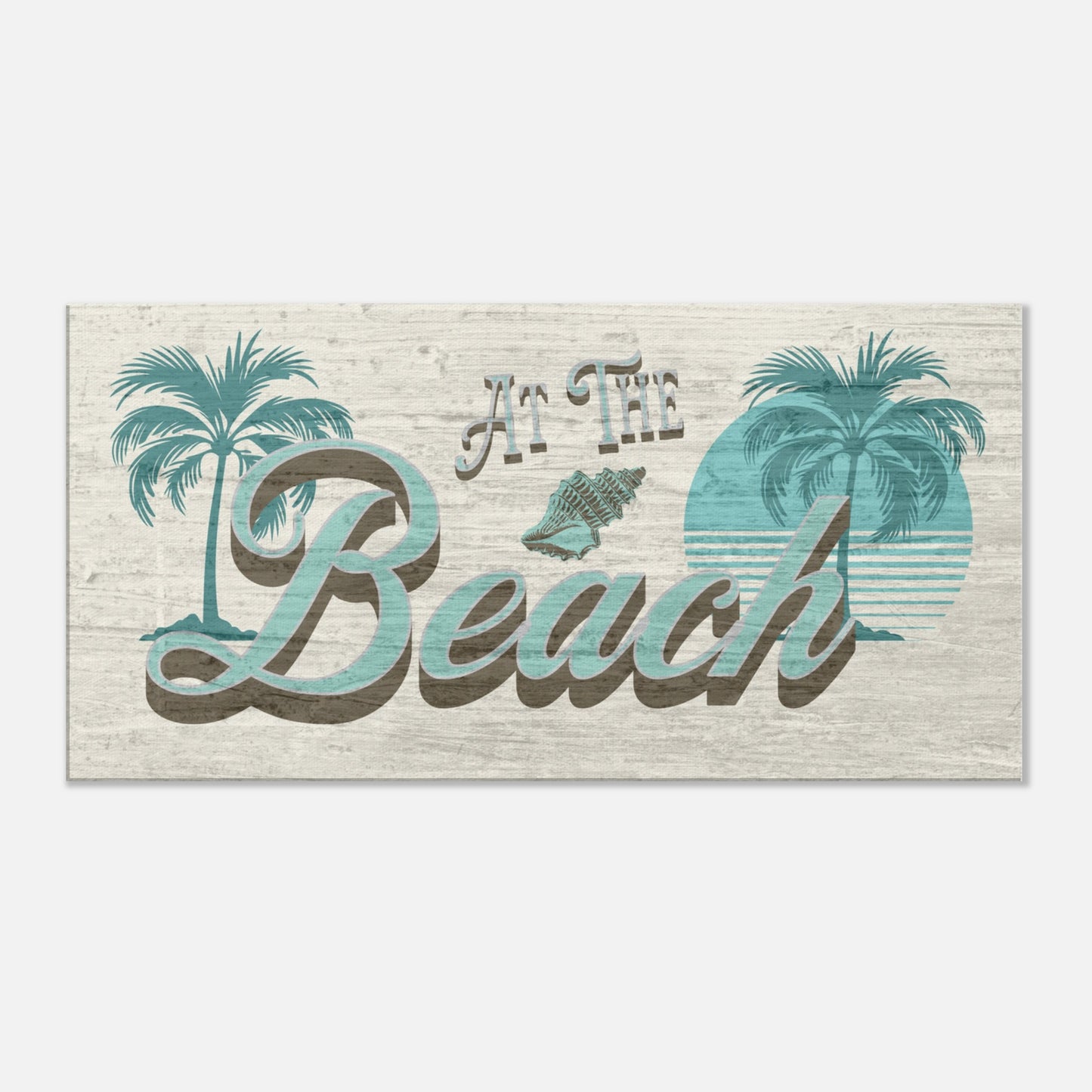 At The Beach Twin Palms Large Canvas Wall Print at Caribbean Rays