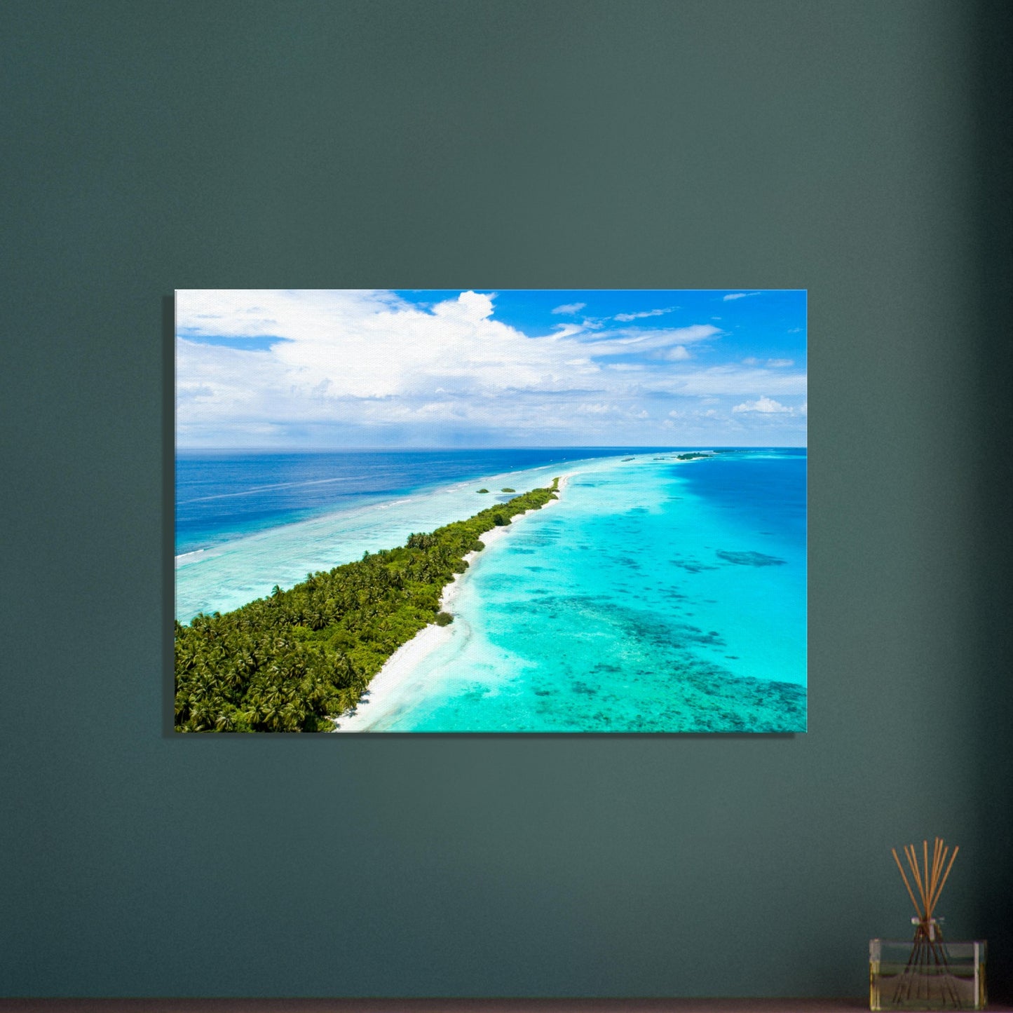 Skinny Island Canvas Wall Print - on Caribbean Rays