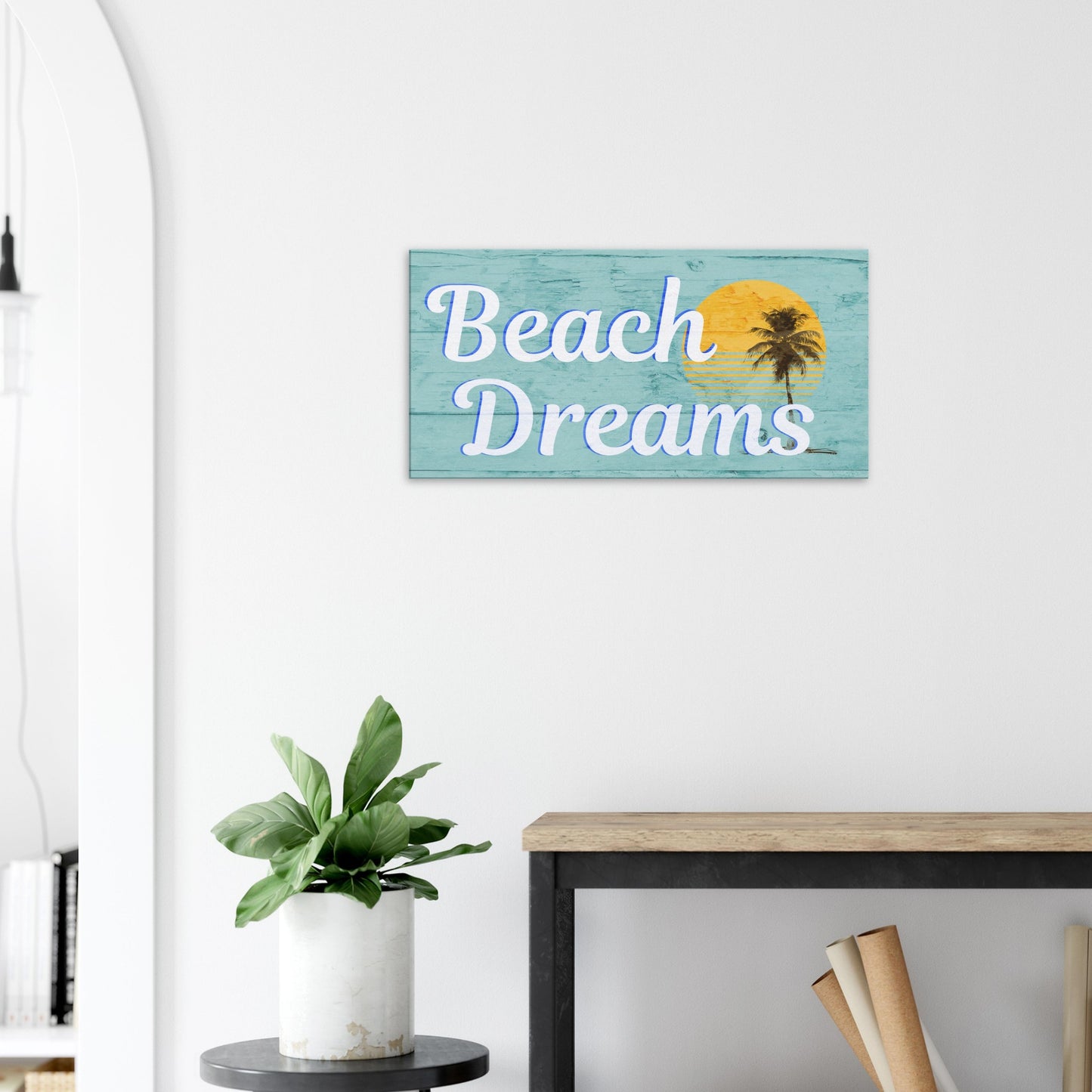 Teal Beach Dreams Large Canvas Wall Print - Caribbean Rays