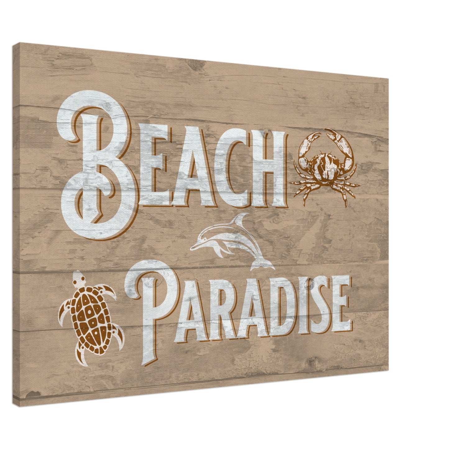 Distressed Beach Paradise Large Canvas Wall Print Caribbean Rays