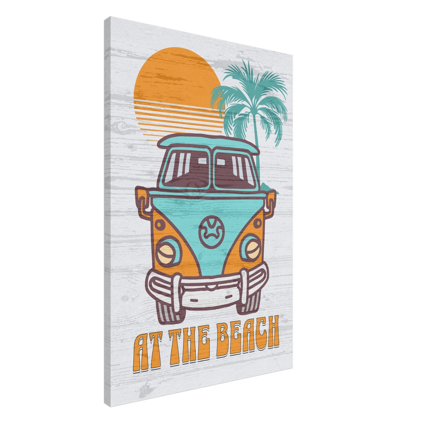 At The Beach Bus Canvas Wall Print