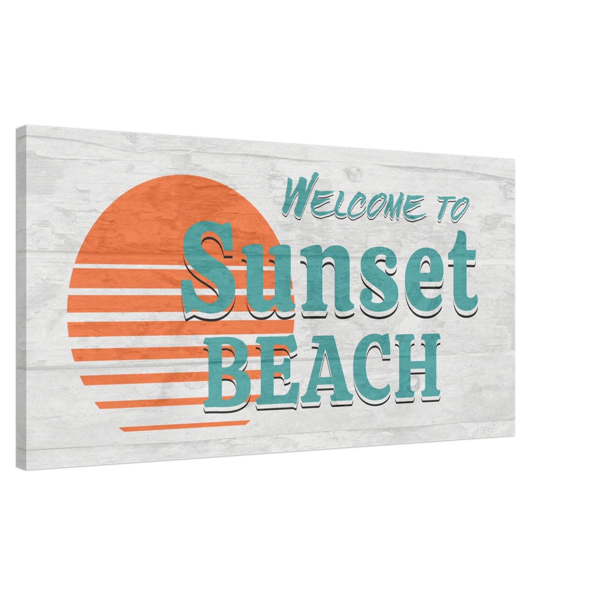 Welcome to Sunset Beach Canvas Wall Print Caribbean Rays