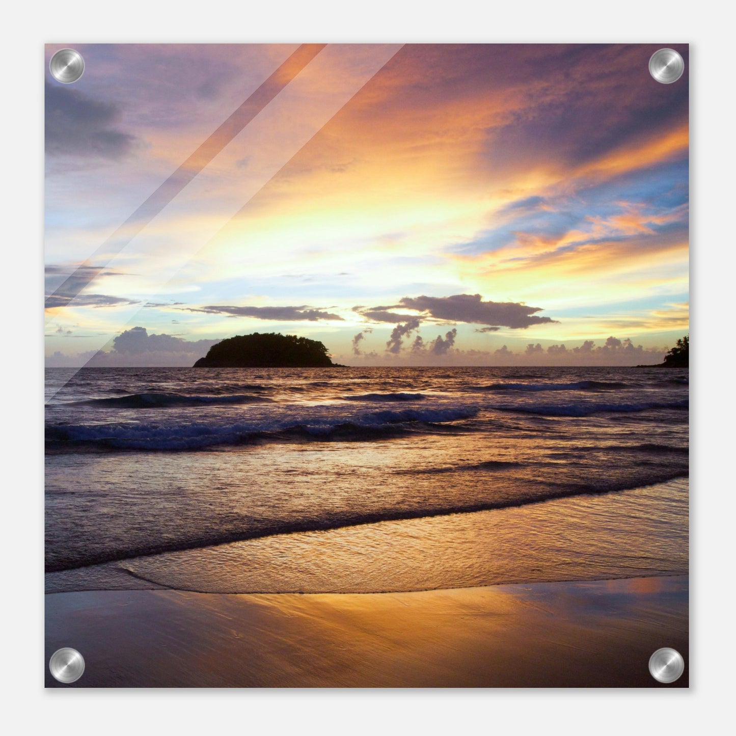 Island Sunset Acrylic Wall Print by Caribbean Rays