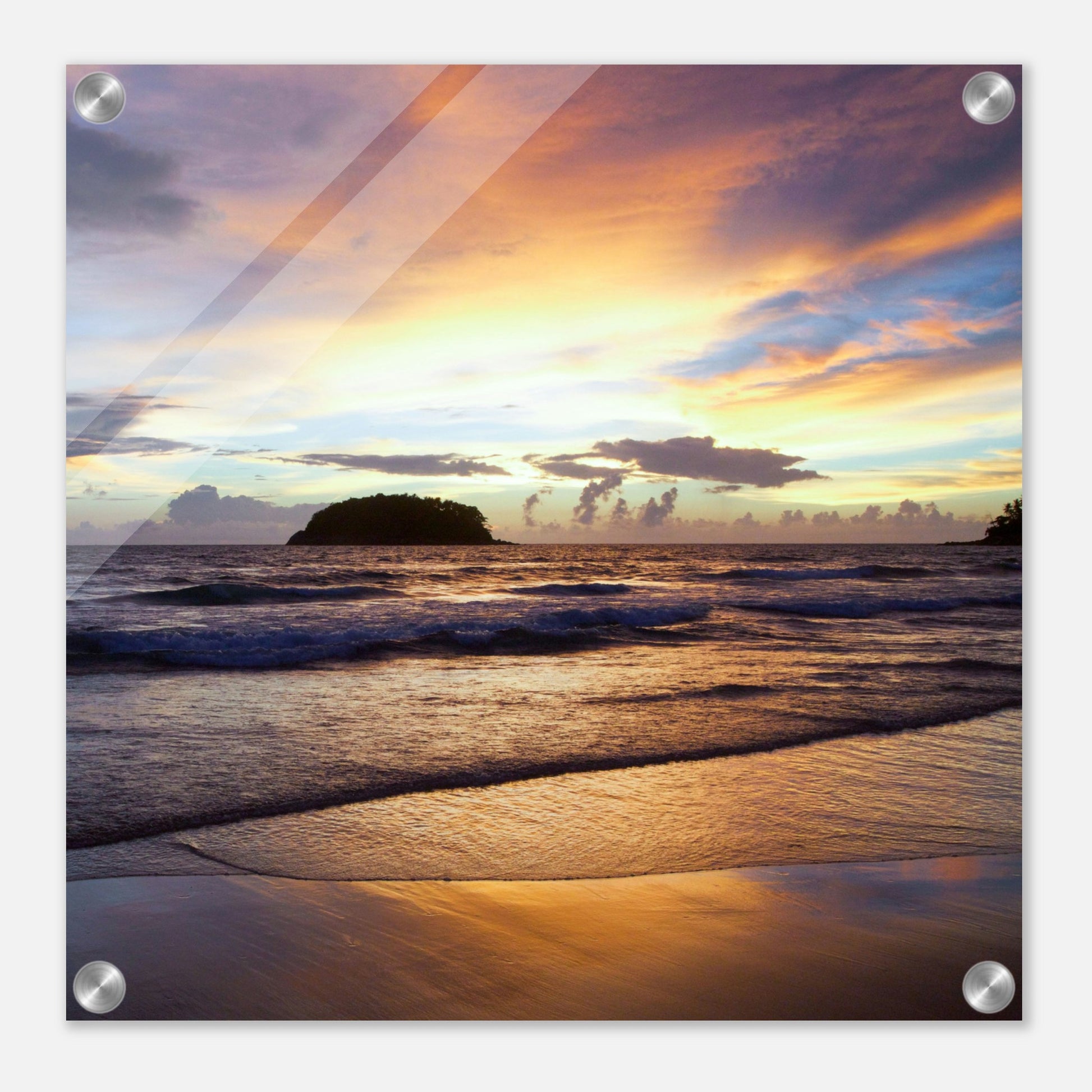 Island Sunset Acrylic Wall Print by Caribbean Rays