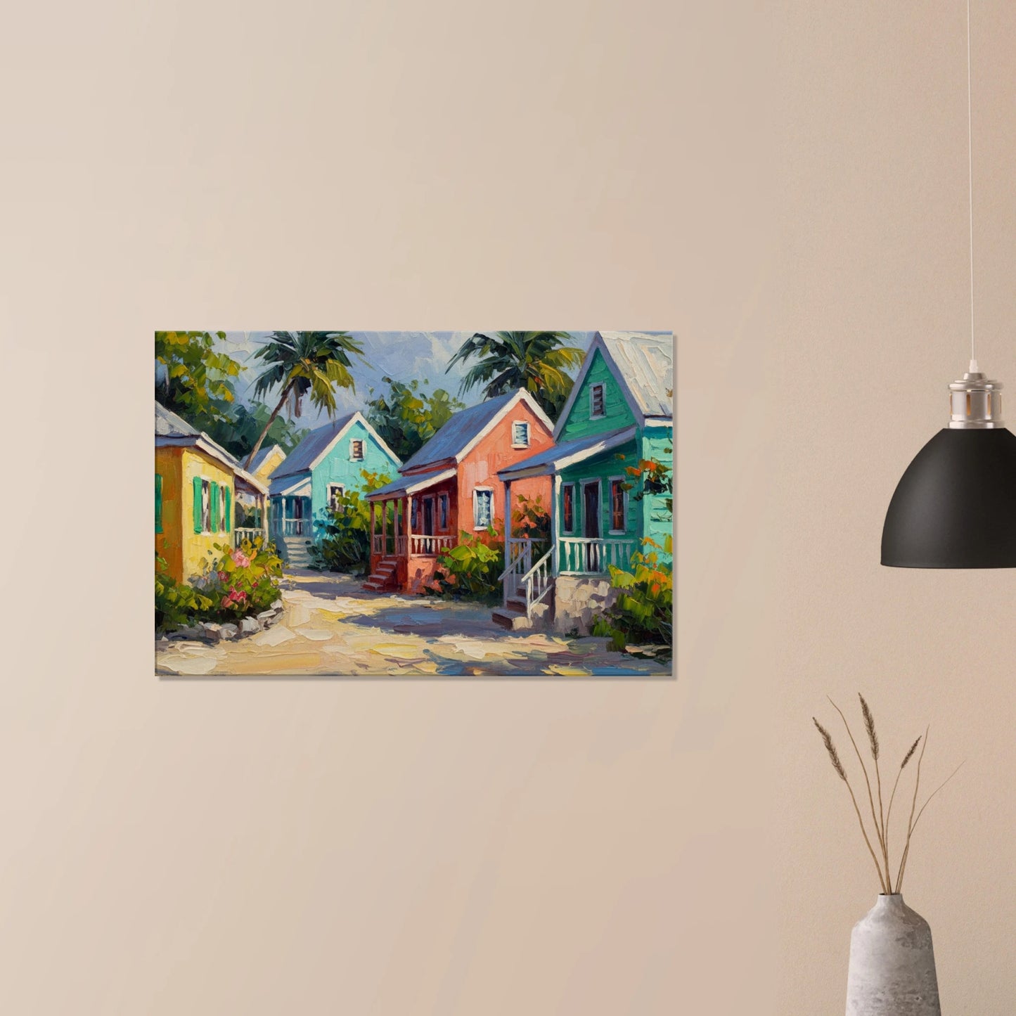 Caribbean Cabanas Canvas Wall Print Caribbean Rays