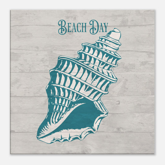 Beach Day Sea Shell Canvas Wall Print by Caribbean Rays