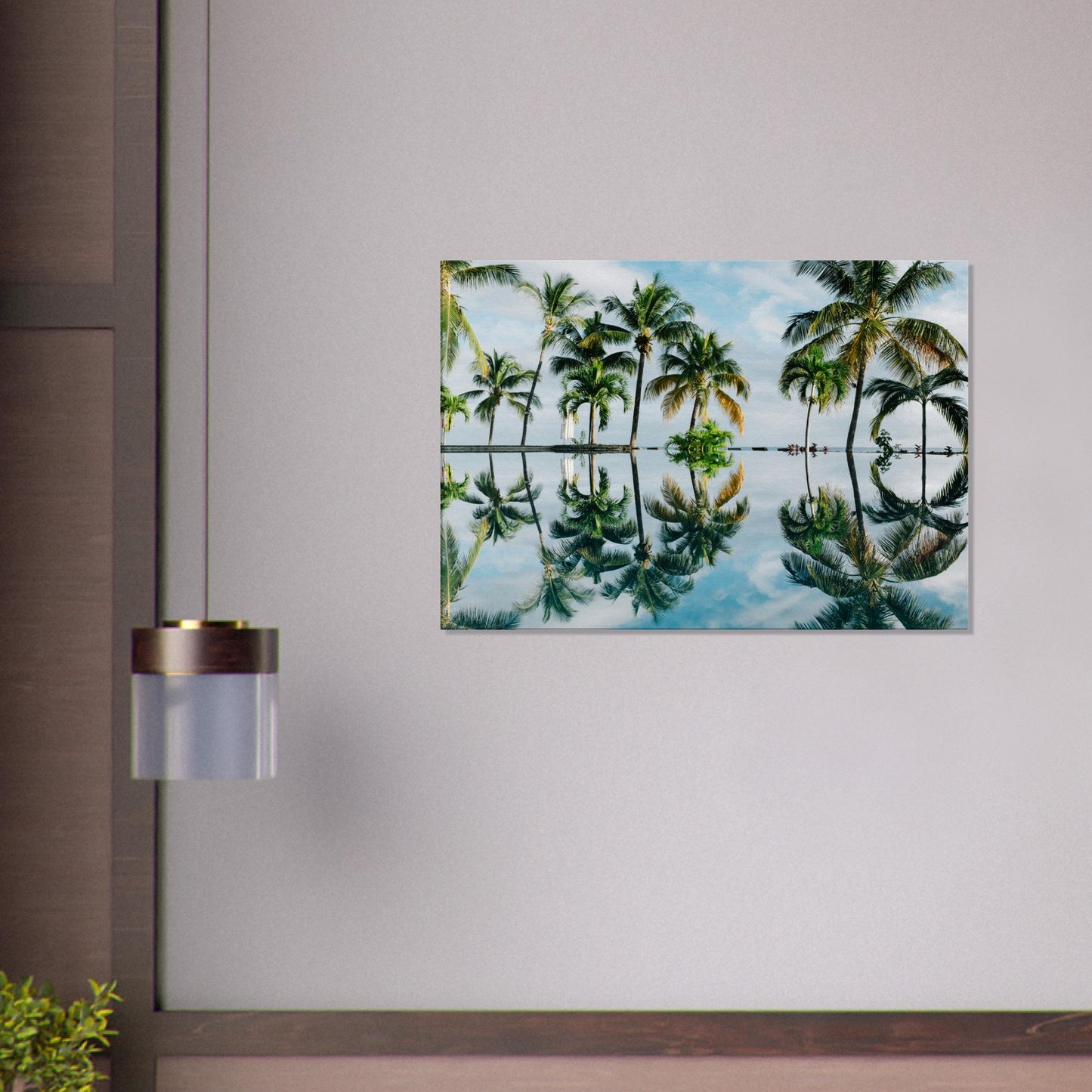 Palm Tree Reflections Canvas Wall Print -by Caribbean Rays