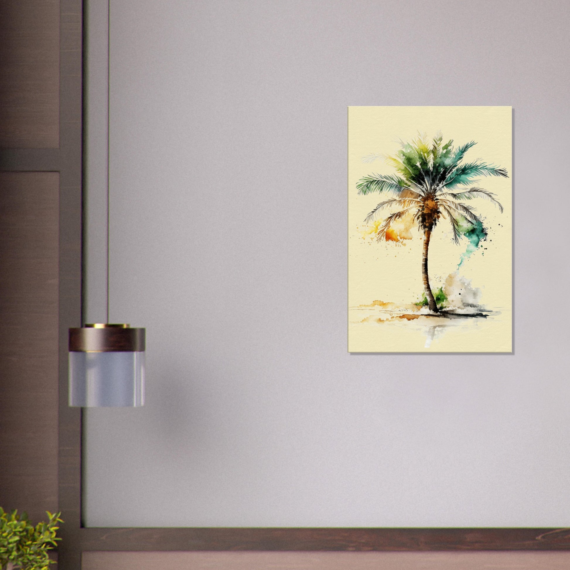 al Single Palm Tree Left Canvas on Caribbean Rays