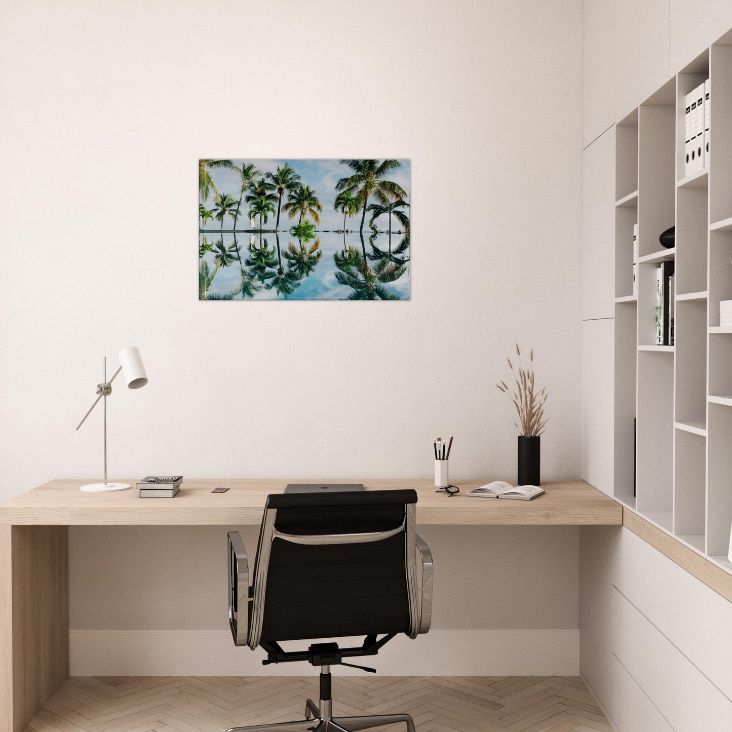 Palm Tree Reflections Canvas Wall Print -by Caribbean Rays