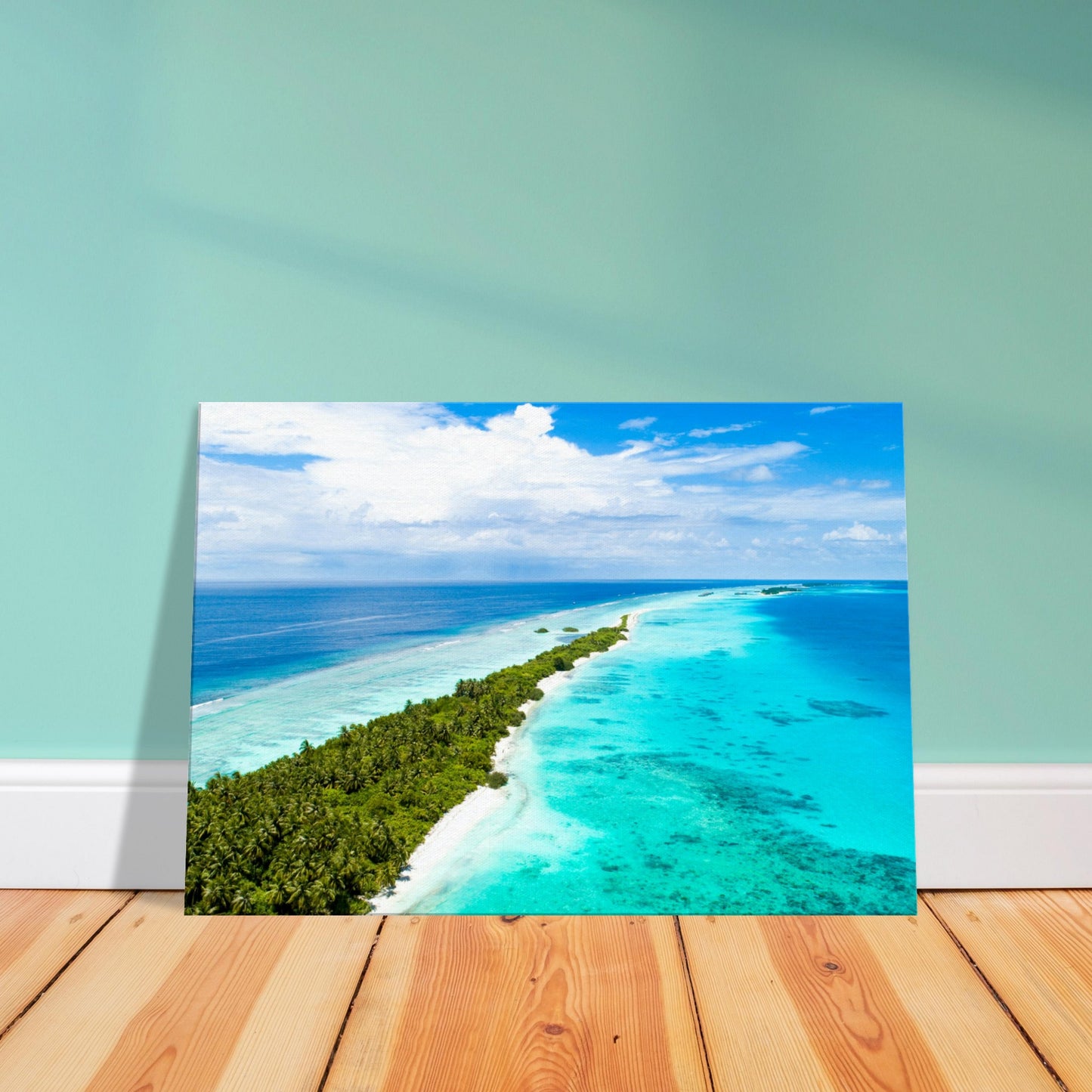 Skinny Island Canvas Wall Print on Caribbean Rays