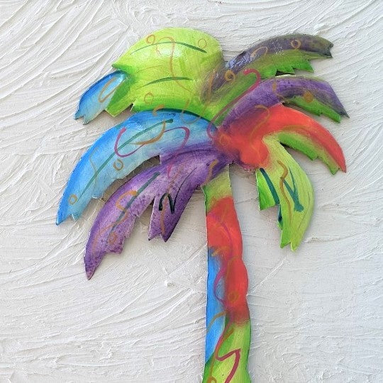 Metal Pastel Palm Tree Wall Art by Caribbean Rays