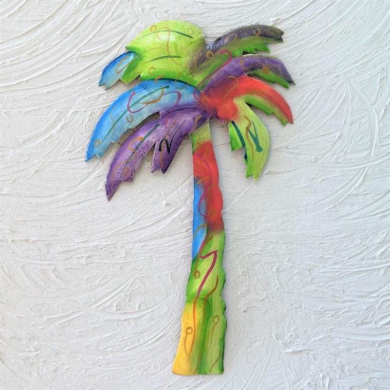 Metal Pastel Palm Tree Wall Art at Caribbean Rays