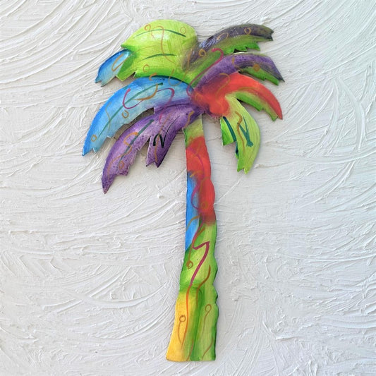 Metal Pastel Palm Tree Wall Art at Caribbean Rays