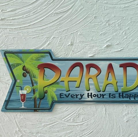 17in Paradise Aluminum Arrow Metal Sign at Caribbean Rays