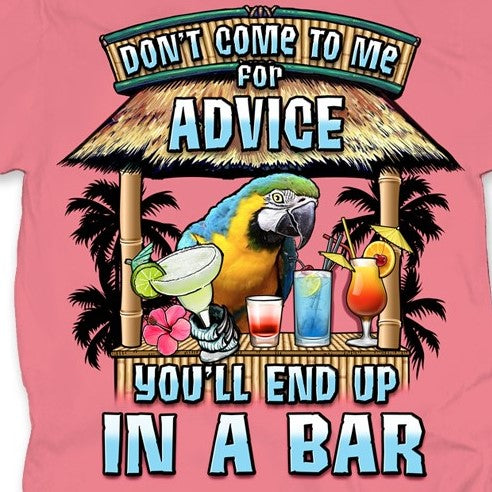 Don't Come To Me For Advice Short Sleeve Coral Tropical T-shirt at Caribbean Rays