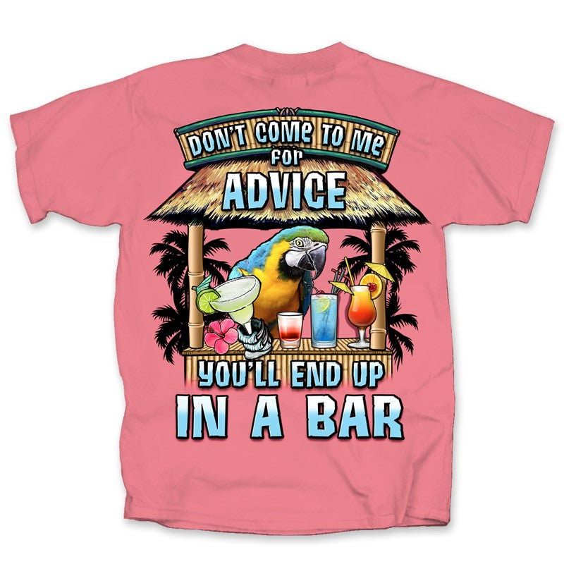 Don't Come to Me for Advice Short Sleeve Coral Tropical T-Shirt Medium