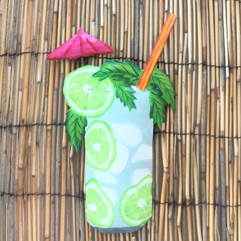 Green Mojito Tropical Drink Metal Wall Decor by Caribbean Rays
