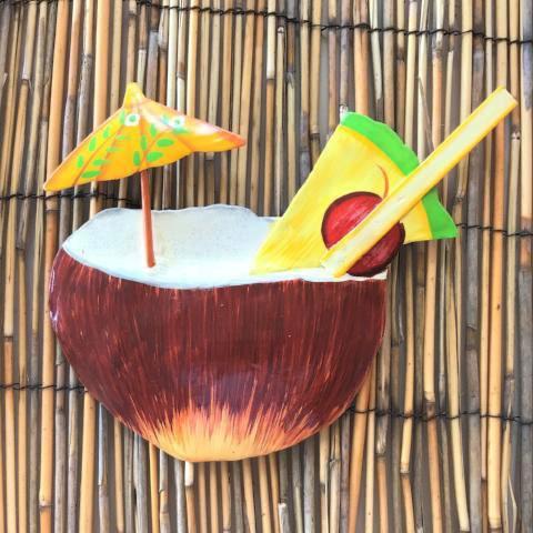 10in Pina Colada Coconut Tropical Drink Wall Decor, Tiki Bar Decor –  Caribbean Rays