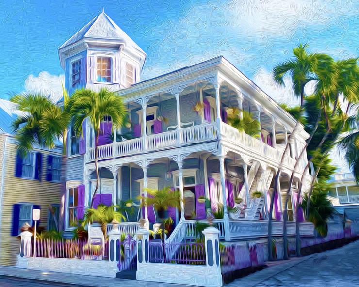 20x16 Purple Studios Canvas Giclee Print Wall Art by Caribbean Rays