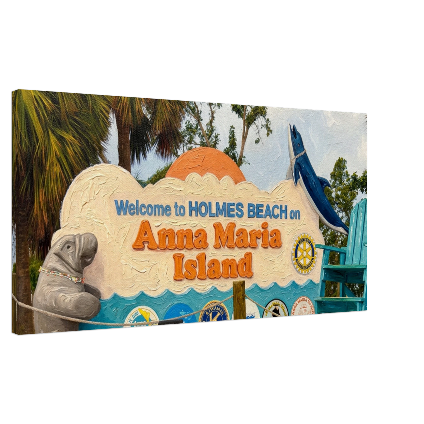  Welcome to Anna Maria Island Canvas Wall Print - Caribbean Rays