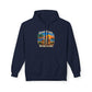 Great Minds Drink Alike Hoodie — Tropical Sunset Palm Beach Graphic Sweatshirt