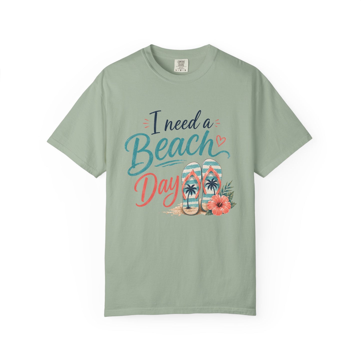 I Need a Beach Day T-Shirt – Women’s Summer Flip Flop Tropical Tee