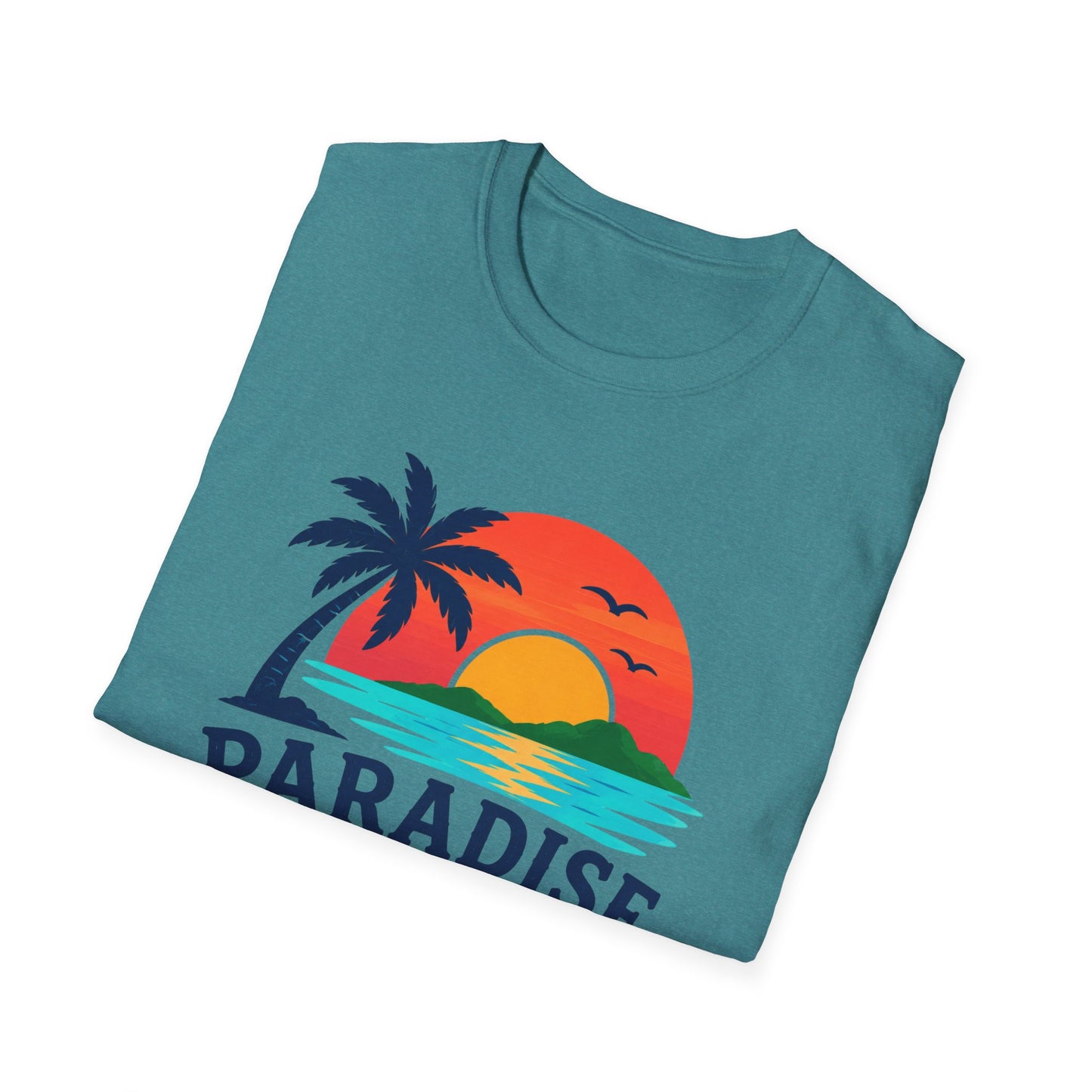 Paradise Found T‑Shirt — Retro Sunset Palm Beach Tee