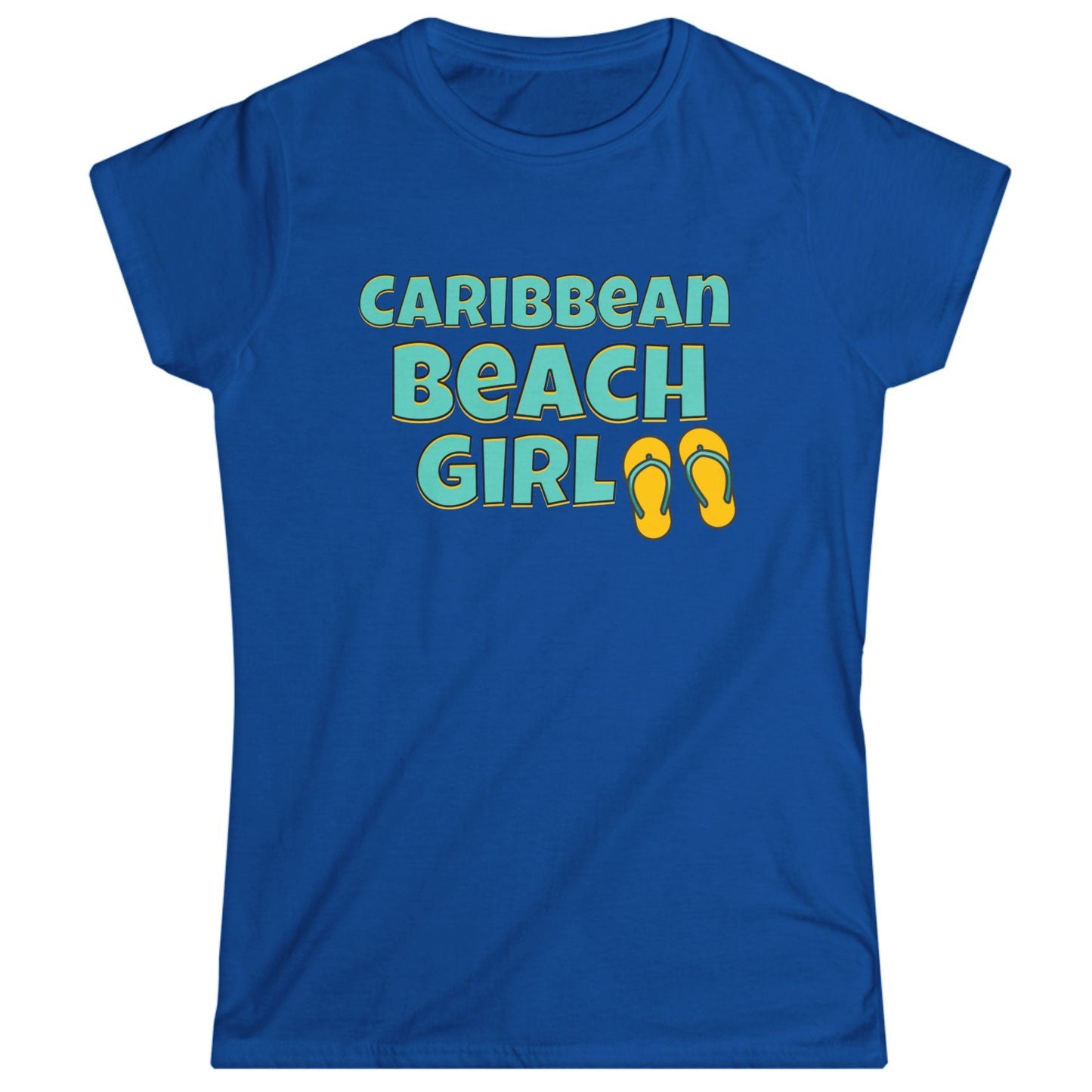 Caribbean Beach Girl T-Shirt — Women's Vacation Flip-Flop Tee