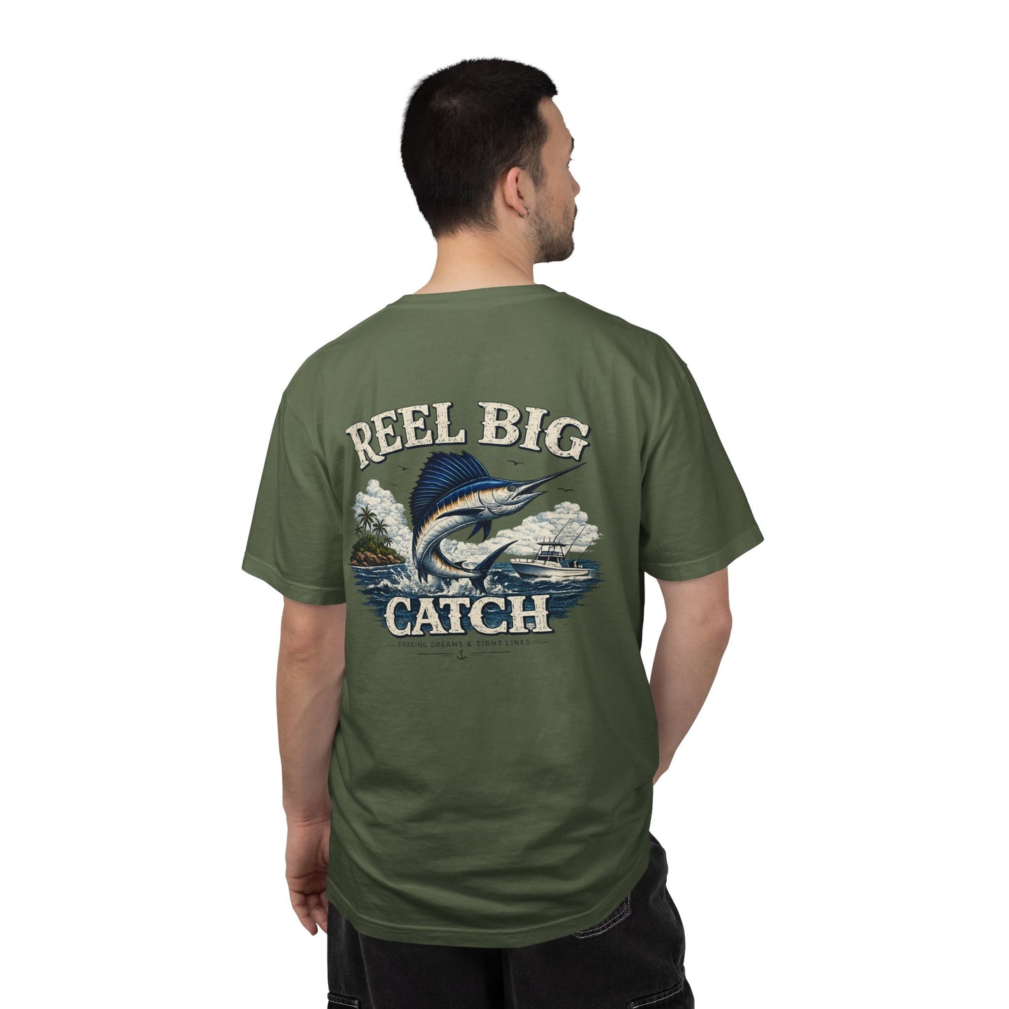 Reel Big Catch Fishing T-Shirt — Sailfish Offshore Angler Tee