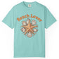 Light blue t-shirt with starfish and shell design and 'Beach Lover' text on a white background