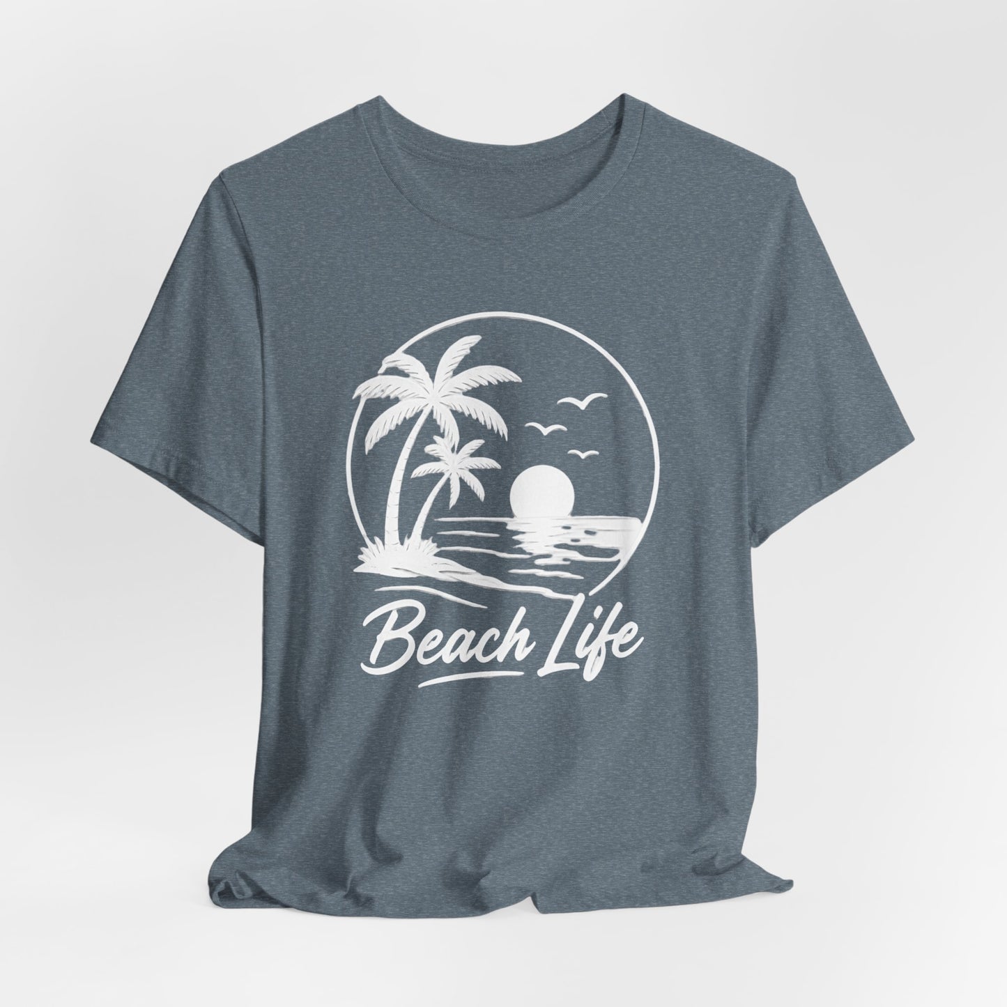 Beach Life T-Shirt – Palm Tree Sunset Graphic Tee