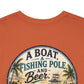 T-Shirt — "A Boat, Fishing Pole and Beer" Vintage Fishing Graphic Tee