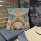 Coastal Starfish Outdoor Pillow — Beach Seashell Patio Cushion