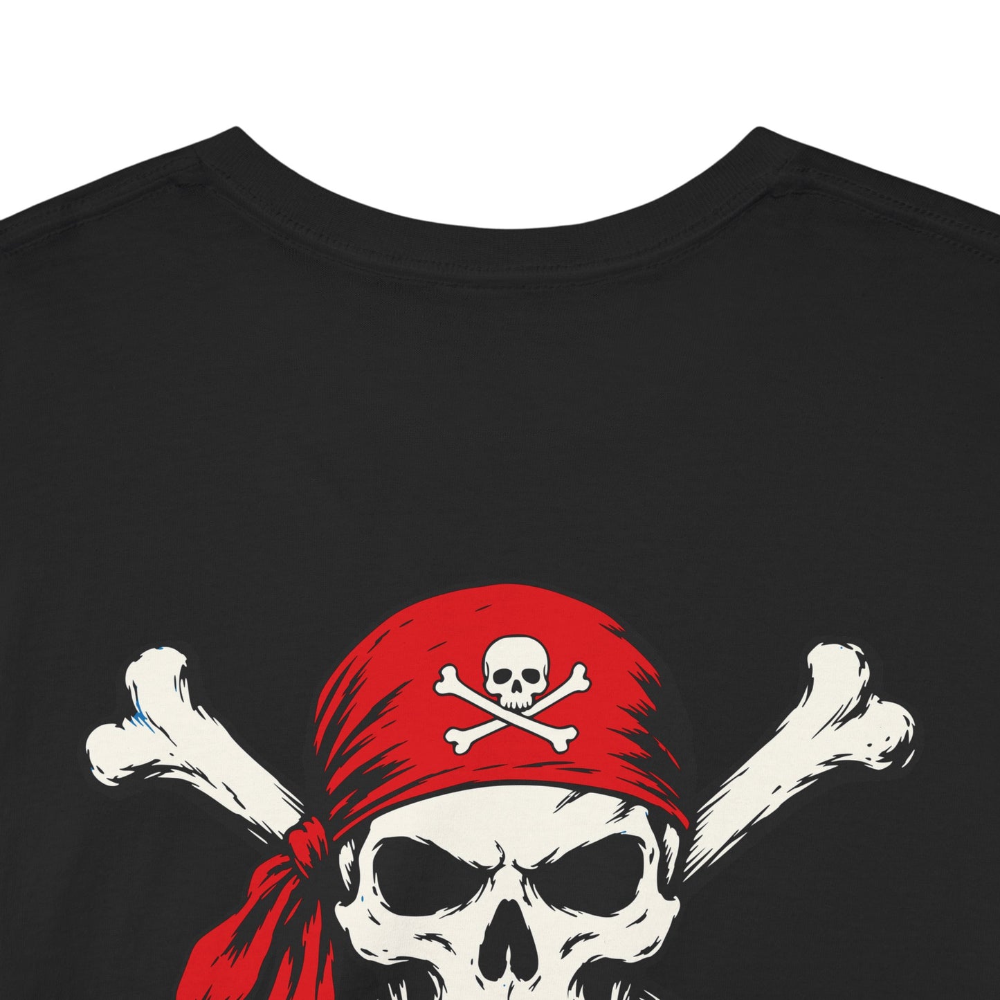 Pirate Skull & Shark Fin T-Shirt — Nautical Skull Crossbones Tee
