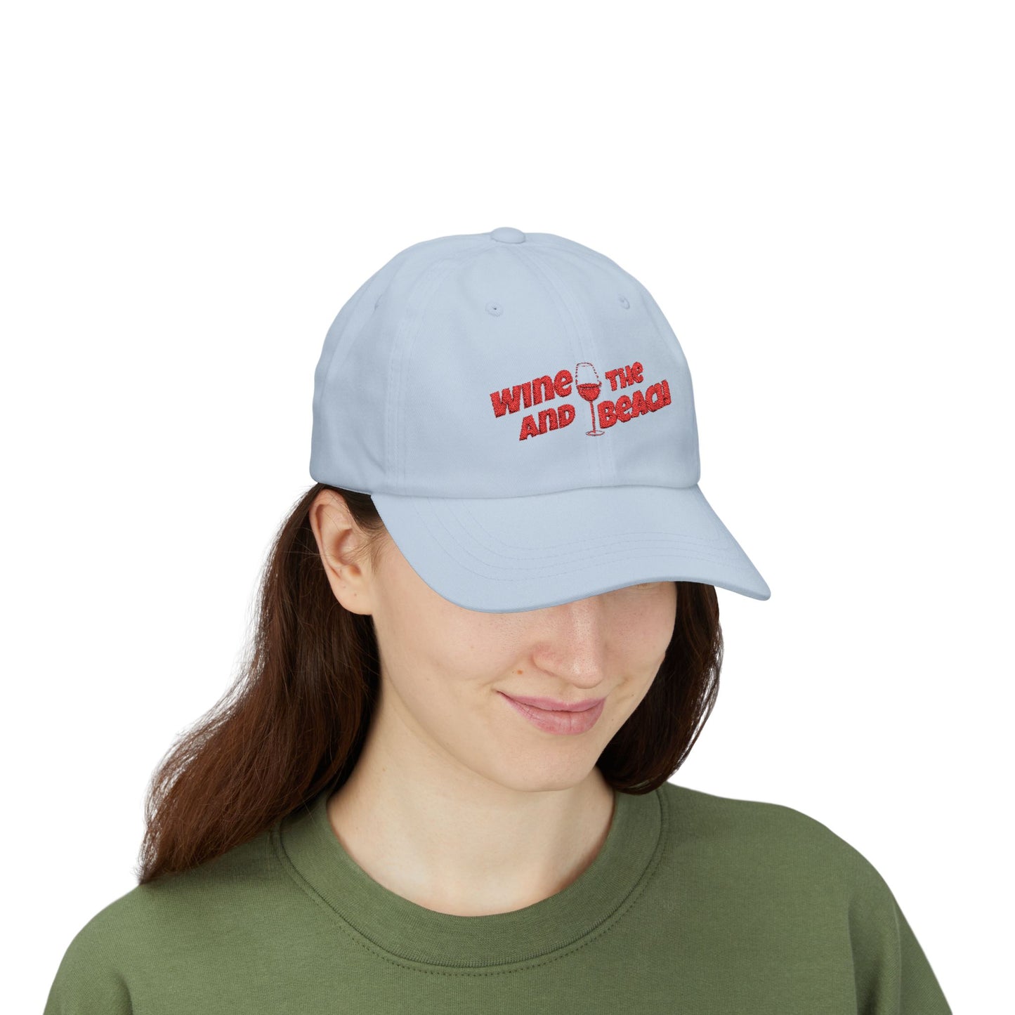 "Wine and the Beach" Embroidered Baseball Hat