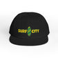 Black cap with 'Surf City' logo on a white background