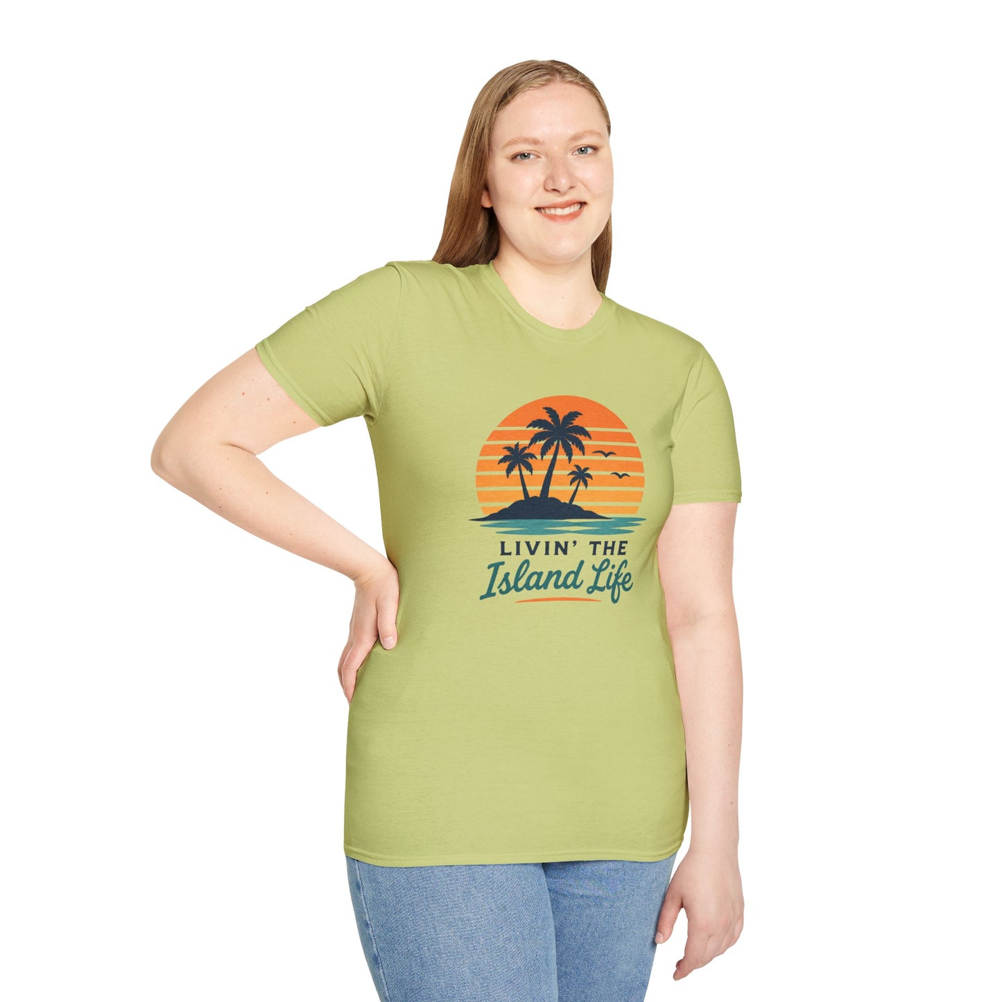 Island Life T-Shirt — "Livin' The Island Life" Retro Palm Sunset Tee