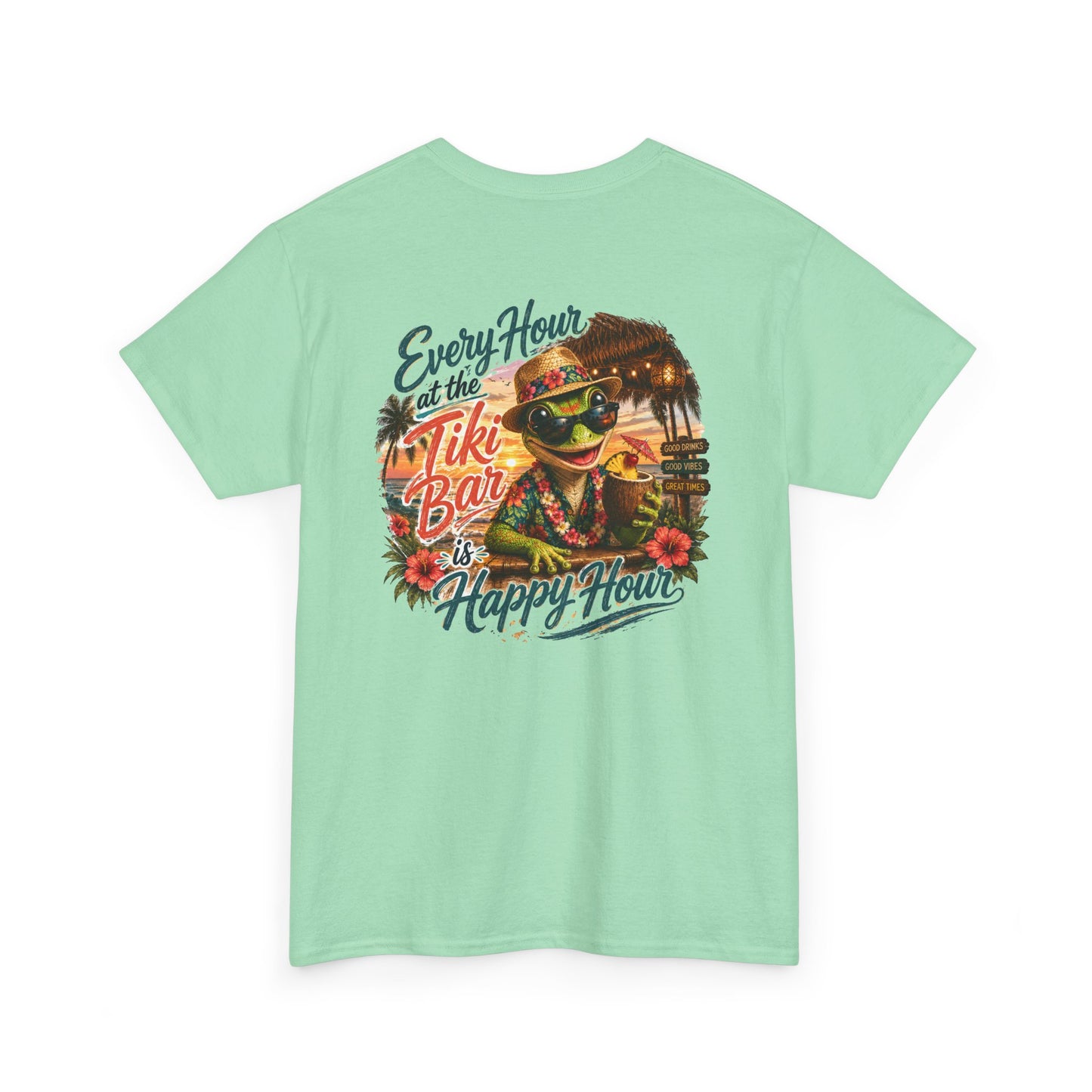 T-Shirt - "Every Hour at the Tiki Bar is Happy Hour" Vintage Tropical Tee
