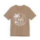 Beach Flip Flop Palm Circle Graphic Tee