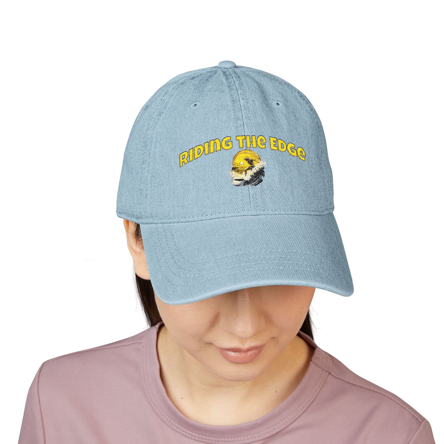Riding the Edge Embroidered Denim Hat