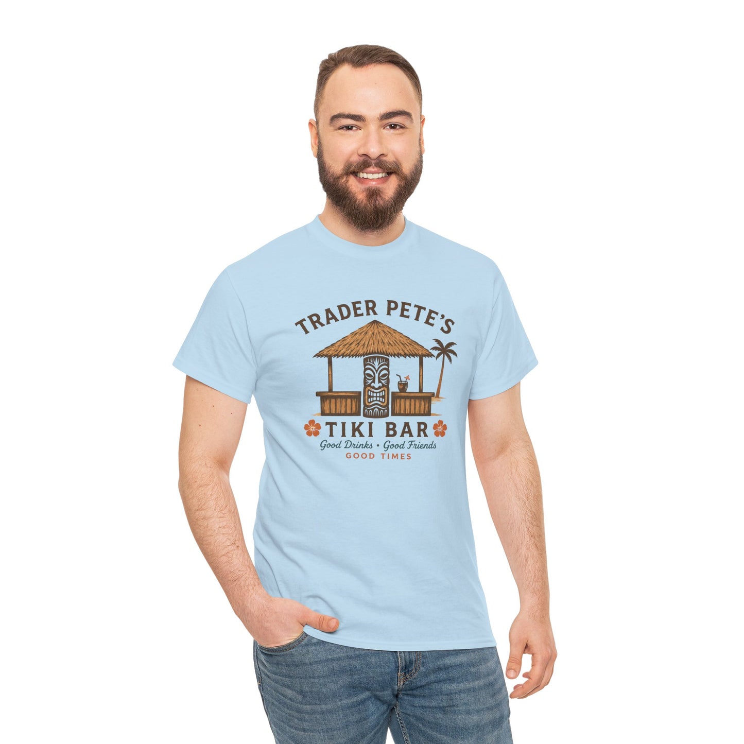 Trader Pete's Tiki Bar Tee — Retro Tropical Vacation Shirt
